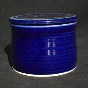Art Pottery Nick Molatore Fine Stoneware Butter Crock - Blue Glaze
